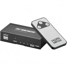 Switch HDMI Goobay SWTHDMI-AVS43-3 3 porturi cu telecomanda 3D foto