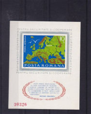 ROMANIA 1975 , LP 892 , CONFERINTA PENTRU SECURITATE HELSINKI COLITA NED. MNH foto