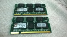 KIT MEMORIE RAM LAPTOP DDR 2X1GB KINGSTON 333MHZ IMPECABIL foto