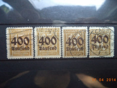1923 Germania ( Reich ) Mi 297 - 300 Serie completa Cota = 22,00 Euro. foto