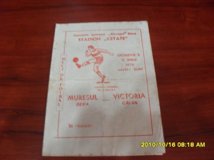 program Muresul Deva - Victoria Calan