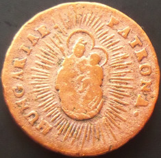 Moneda DENAR POLTURA- PATRONA HUNGARIAE madona cu pruncul, anul 1763 *cod 2422 foto
