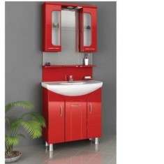Mobilier de baie Rose rosu - baza + corp suspendat foto