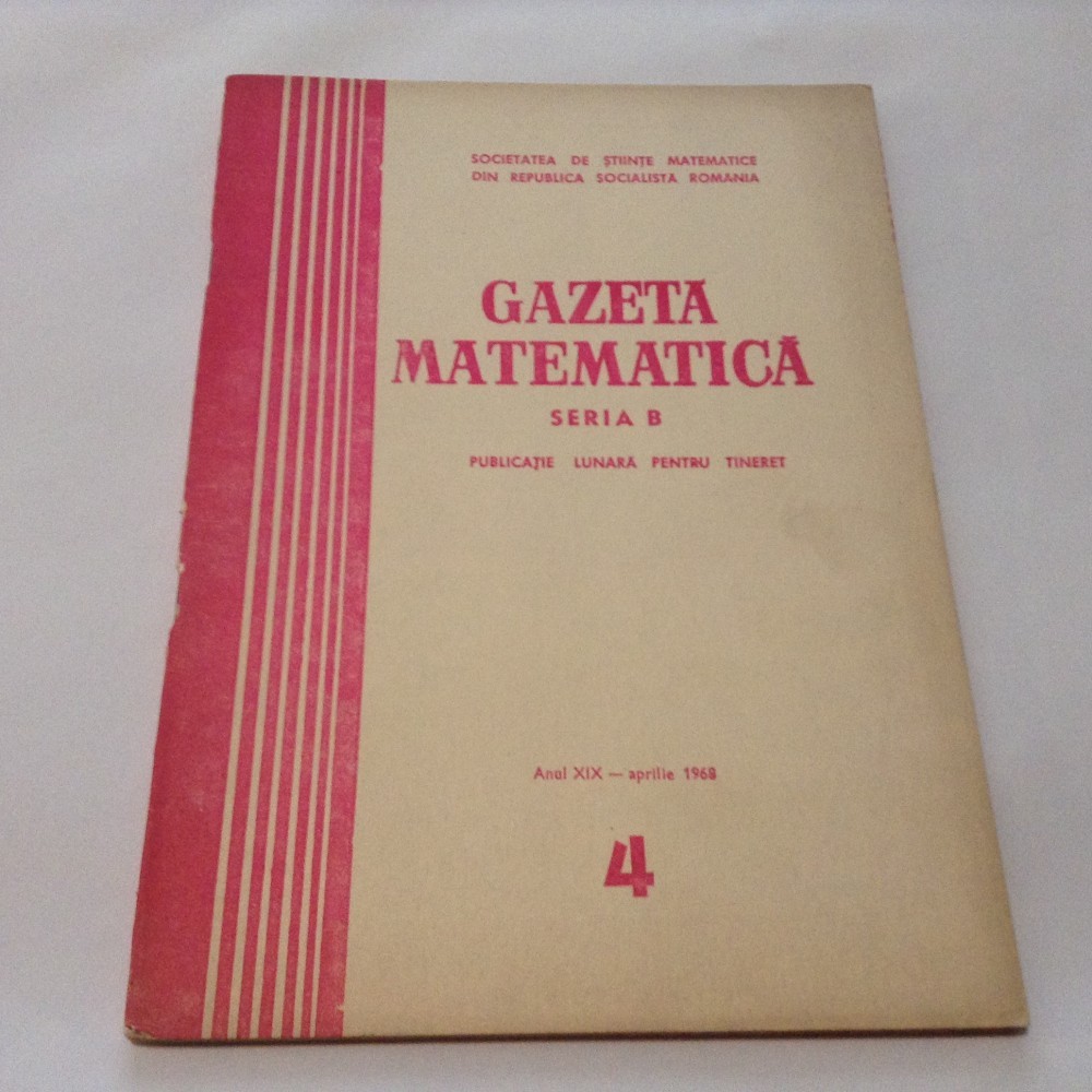 Gazeta Matematica Nr 4 1968 Okazii Ro