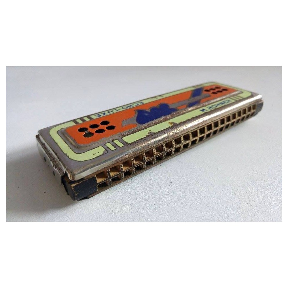 Muzicuta (harmonica) dubla, M. Hohner ECHO LUXE, Germany, 15x5cm, veche