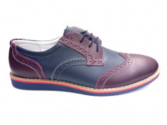 Pantofi barbati casual - eleganti din piele naturala - Oxford PH411VISBLM foto