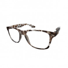 Ochelari wayfarer tocilar, animal print, lentila transparenta foto