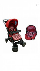 Carucior nou nascut 2 in 1 Baby Care K 719A - Rosu foto