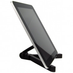 Suport/stand pliabil universal pentru telefoane si tablete, negru foto