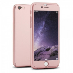 Husa 360 fata+spate+folie sticla pentru iphone 6/6S, roz foto