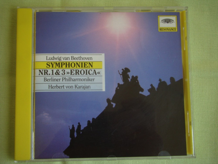 BEETHOVEN - Simfonia Nr. 1 si 3 Eroica - C D Original ca NOU (ADD)