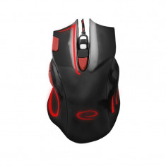 Mouse gaming, optic, cu fir, 2400 DPI, USB, 7 butoane, rosu, Esperanza Hawk foto