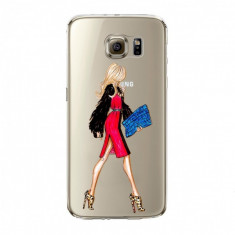 Husa din silicon pentru Samsung S6 Edge Diva in Red , transparent foto