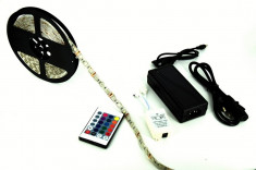 Banda LED 5m RGB 5050 kit Complet Telec.+Controller+Sursa AL-140807-13 foto