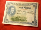 Bancnota 100 Pesetas 1925 Spania , Litera A - Regat