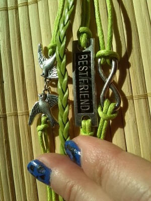bratara piele eco Multilayer multistrat verde foto
