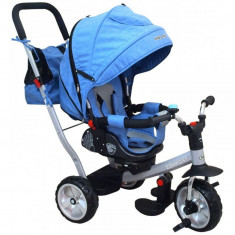 Tricicleta cu spatar rabatabil Extra Comfort Travel Blue Baby Mix foto