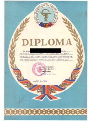 Diploma Bienala a fotoclubului medicilor din Romania, 1988 foto