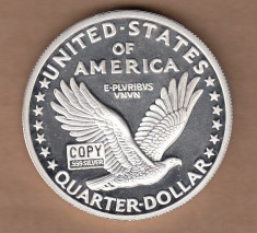 America - SUA - Uncie argint .999 - Copie dupa quarter foto