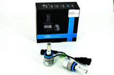 Set Bec H11 cu LED S2 chip led Korea Putere: 40W - 4800 lumen 6000k 12-24v foto