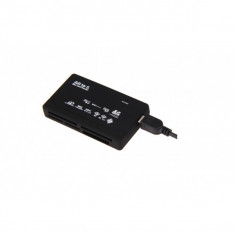 Mini card reader all in one, negru foto