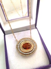 Colier LUXURY placat cu aur galben 18k si cristale-lantisor foto