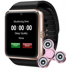Ceas Smartwatch cu Telefon iUni GT08, Camera, BT, 1.54 inch, Gold + Cadou Spinner foto
