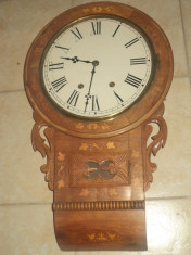 Deosebit ceas ,pendula de perete antic Art-Deco mecanic,functional foto