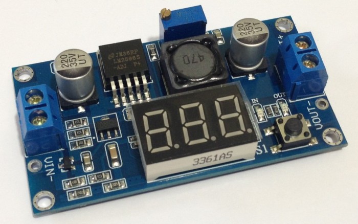 DC-DC converter step-down, IN: 4.0-40V, OUT: 1.3-37V, (2A) voltmetru (DC282)