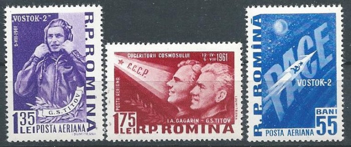 1961 Romania , LP 523 - Al II-lea om in cosmos-Vostok-MH foto mare 1961 Romania , LP 523 - Al II-lea om in cosmos-Vostok-MH foto mare