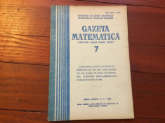 Revista / Gazeta matematica anul LXXXVI nr 7 / 1981 ! foto