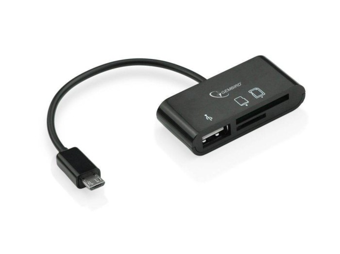 Card reader Gembird UHB-OTG-01 Micro USB negru foto mare Card reader Gembird UHB-OTG-01 Micro USB negru foto mare