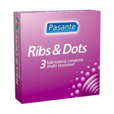 PREZERVATIVE PASANTE RIBS AND DOTS 3 buc foto