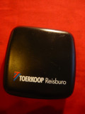 Ceas de Voiaj cu baterie -Taerkoop Reisburo , dim. 4,5x4,5 cm