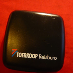 Ceas de Voiaj cu baterie -Taerkoop Reisburo , dim. 4,5x4,5 cm