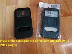 Husa piele ecologica tip carte samsug galaxy j5 2017 negru foto