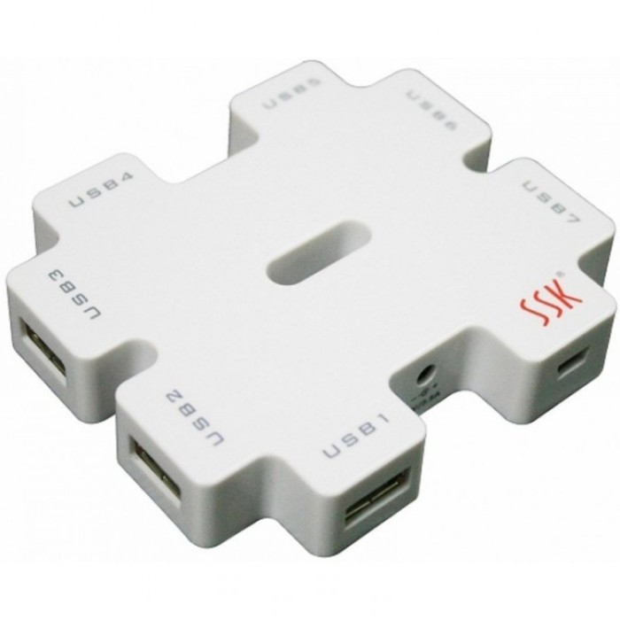 Hub USB 2.0 SSK SHU11 Alb foto mare Hub USB 2.0 SSK SHU11 Alb foto mare