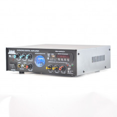 AMPLIFICATOR KARAOKE QSM-AMP62CH/USB/TELECOMANDA/MP3/SD/FM RADIO/BT/12V foto