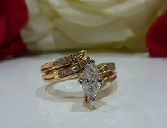 Inel aur 14k cu diamante 0.70ct foto