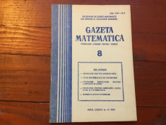 Revista / Gazeta matematica anul LXXXVI nr 8 / 1981 ! foto