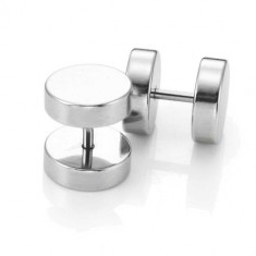 Cercei baieti fete METAL INOX BARBELL - 10 mm -2 bucati foto