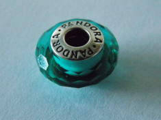 Talisman Pandora autentic 791619 Sticla murano fatetata verde foto