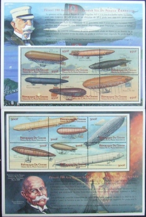 R. GUINEEA - BALOANE ZEPPELIN, 2 M/SH, NEOBLIT. - RG 63 foto mare R. GUINEEA - BALOANE ZEPPELIN, 2 M/SH, NEOBLIT. - RG 63 foto mare