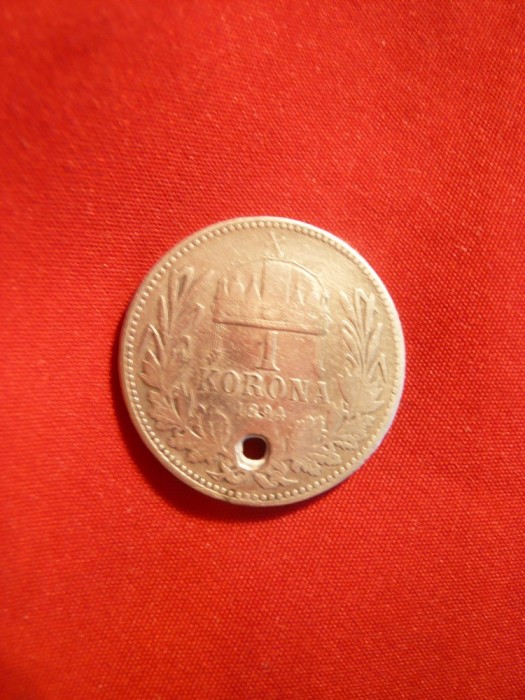 Moneda 1 kor. 1894 Ungaria Fr.Josef ,argint , gaurita foto mare Moneda 1 kor. 1894 Ungaria Fr.Josef ,argint , gaurita foto mare
