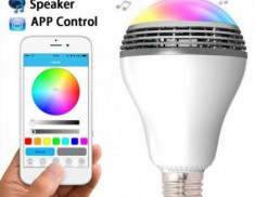 Bec Smart Led cu bluetooth si difuzor compatibil Android si iOS foto