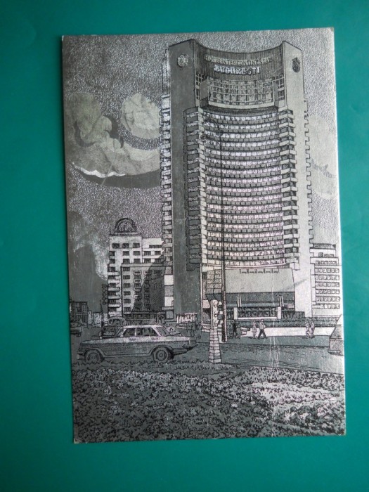HOPCT 32686 BUCURESTI HOTEL INTERCONTINENTAL-C P IN RELIEF ARGINTIE-NECIRCULATA foto mare HOPCT 32686 BUCURESTI HOTEL INTERCONTINENTAL-C P IN RELIEF ARGINTIE-NECIRCULATA foto mare