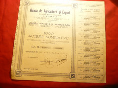 3 Certificate Actiuni -Banca de Agricultura si Export 1945 capital 100 si 200mil foto