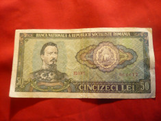Bancnota 50 lei 1966 Romania , cal. buna foto