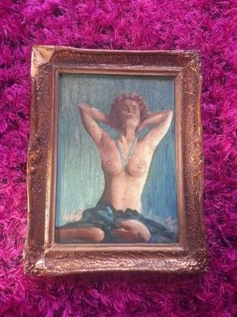 Tablou Nud Vechi Pictura Franceza Pe Panza Semnata foto mare Tablou Nud Vechi Pictura Franceza Pe Panza Semnata foto mare