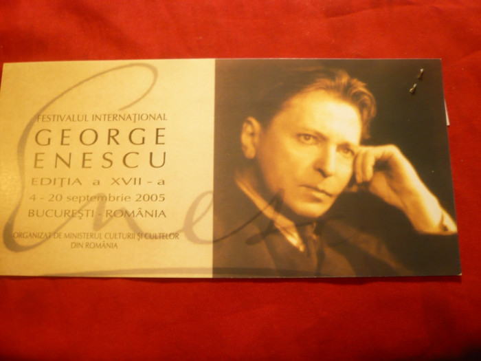 Invitatie si Bilet la Festivalul International George Enescu - Ed.7a 2005
